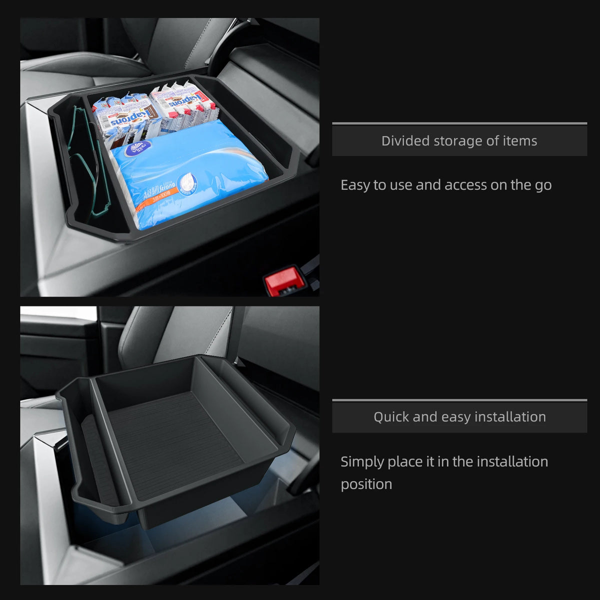 Center Console Armrest Organizer Tray for Cybertruck