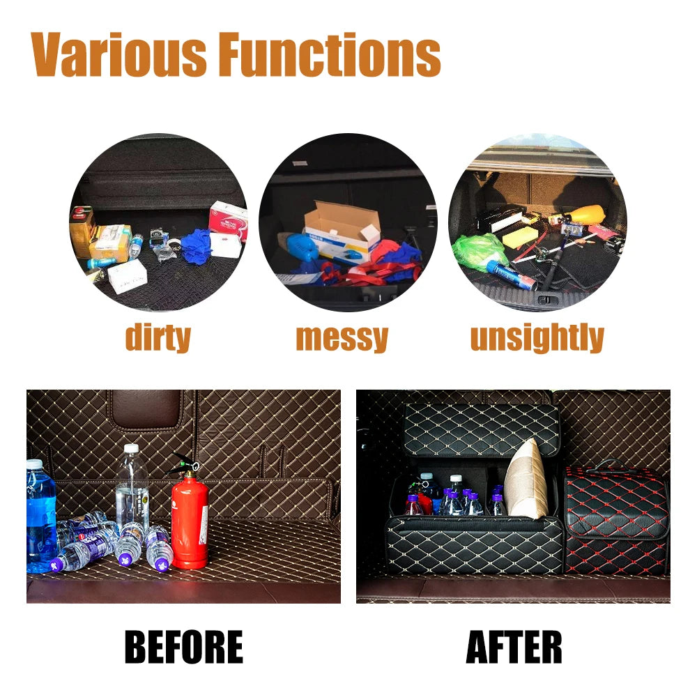 Foldable Trunk Organizer Box, Large Capacity, Universal Fit