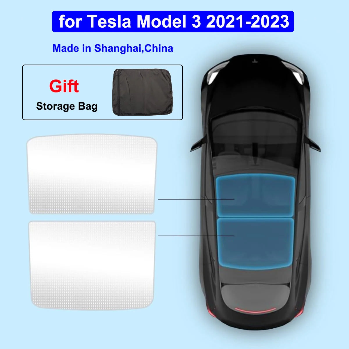 Ice-Cloth Glass Roof Sunshade for Model 3 / Model Y