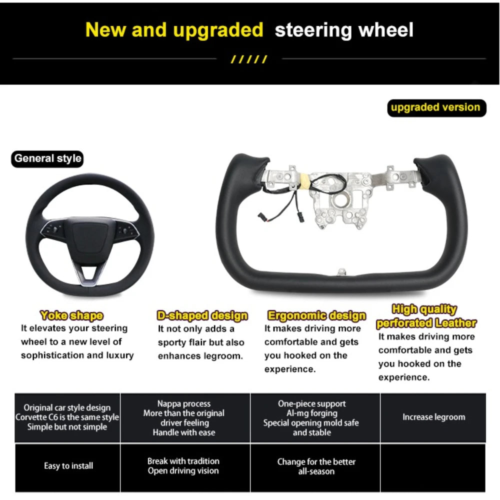 Heated Yoke Steering Wheel for Model 3 Highland (2024–2026)