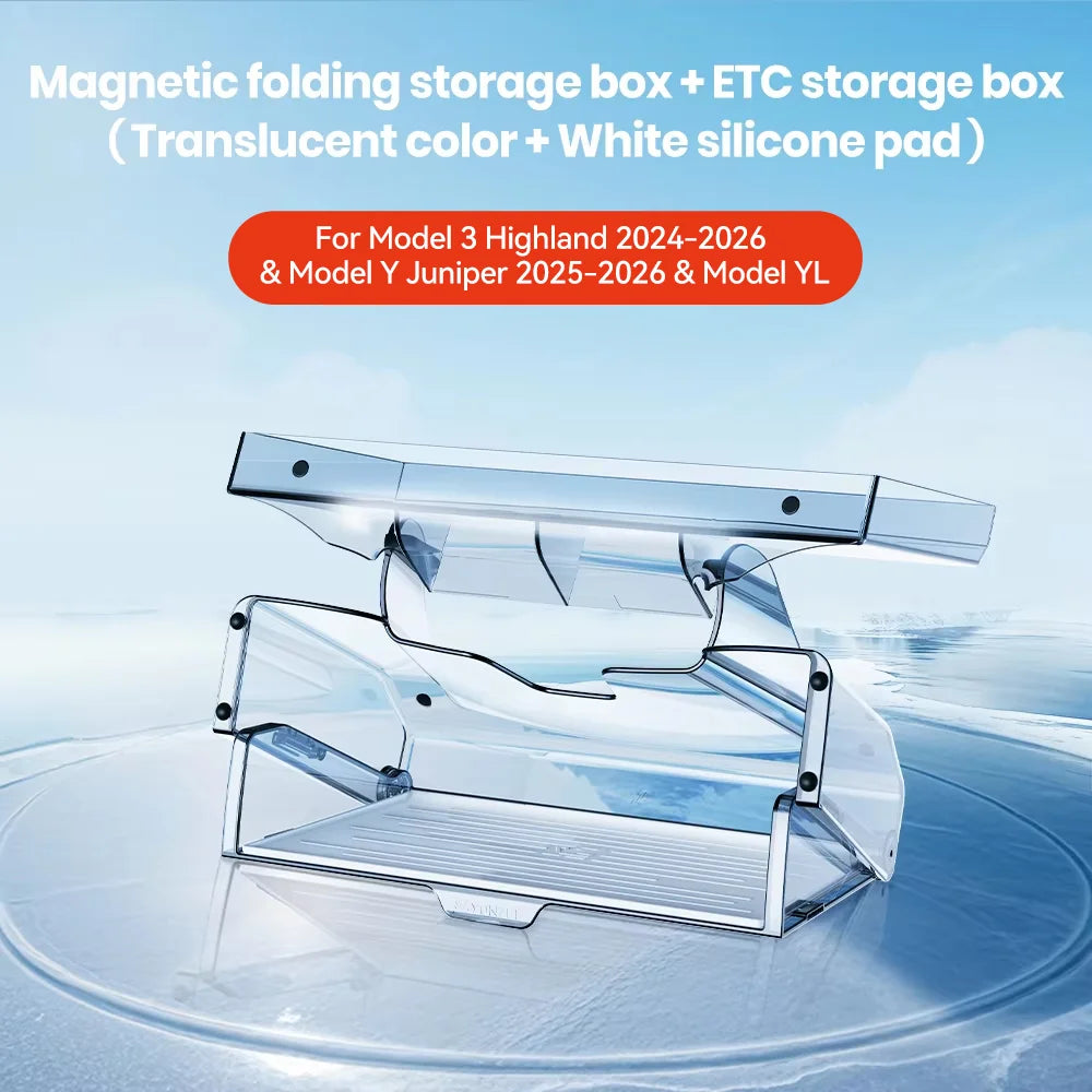 Magnetic Under-Screen Storage Tray for Model 3 Highland (2024+) & Model Y Juniper (2025+)