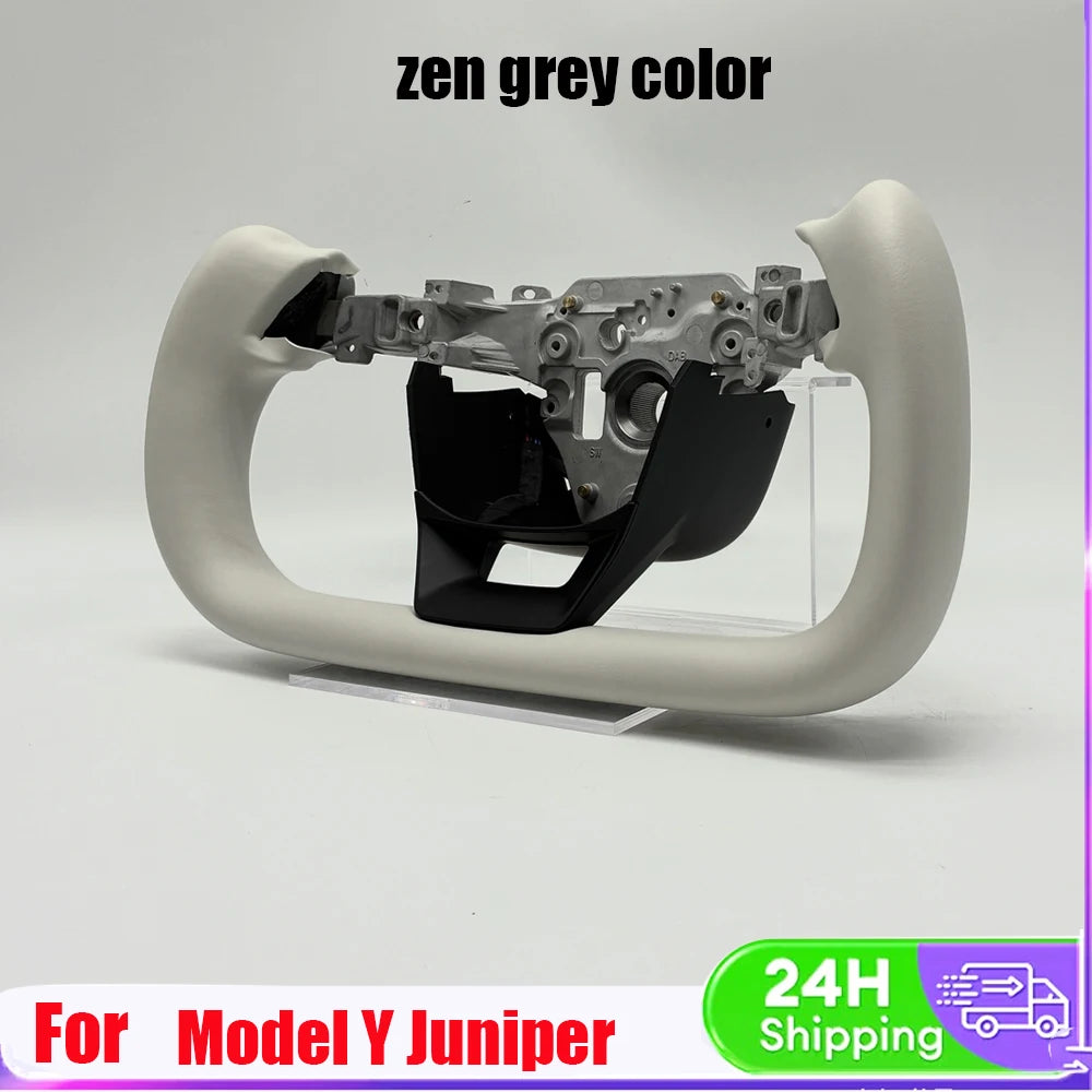 Zen Grey Heated Yoke Steering Wheel for Model Y Juniper