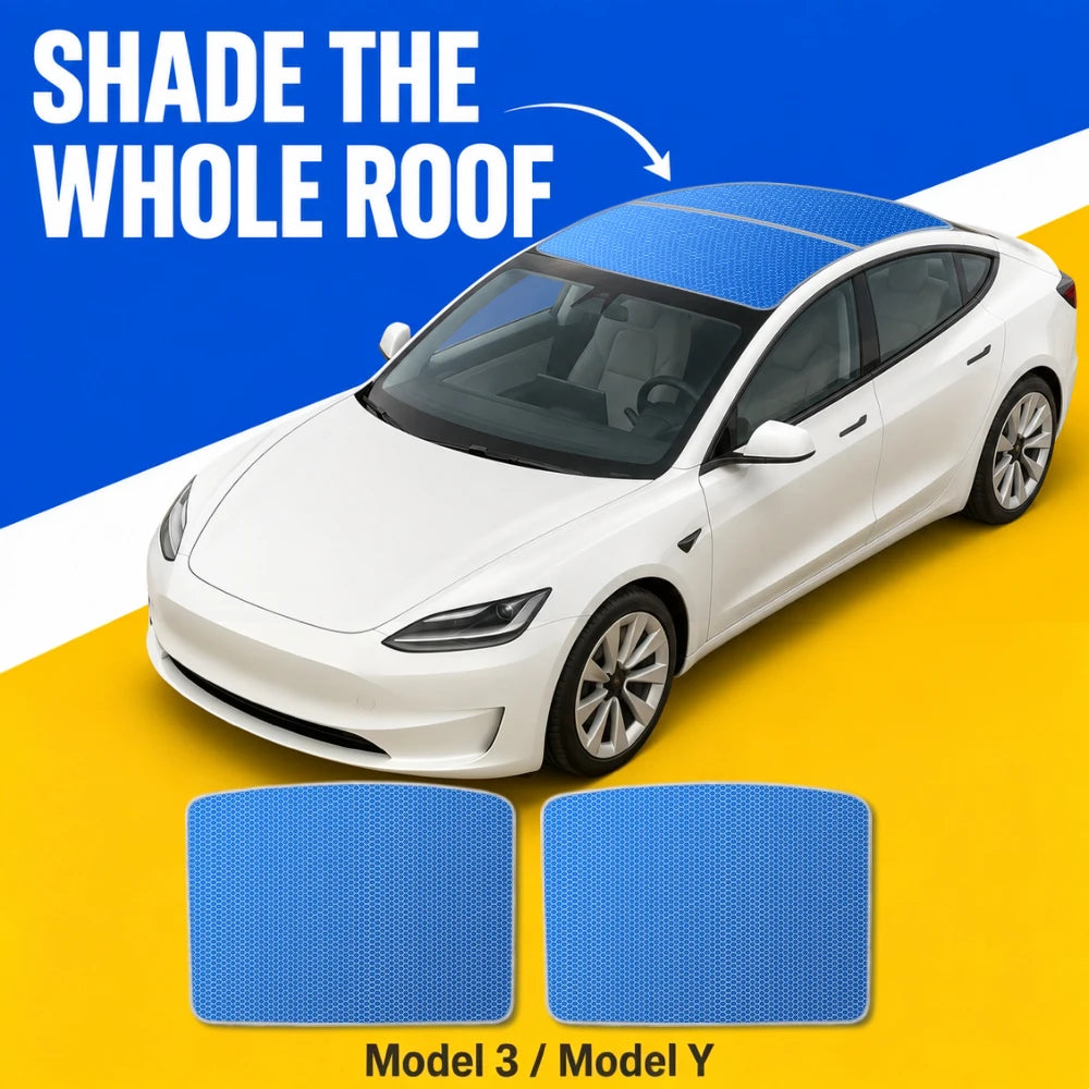 Panoramic Glass Roof Sunshade for Model 3 / Model Y (2017-2025)