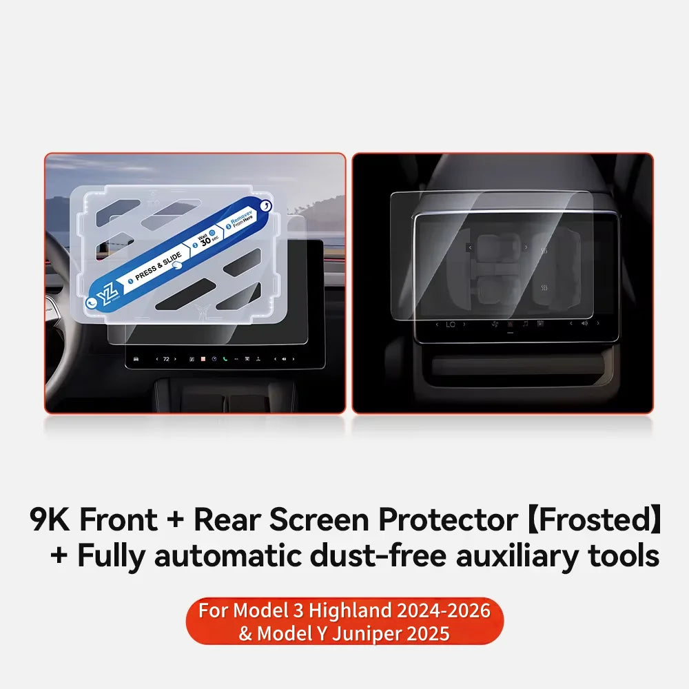 Rear-Row Tempered Glass Screen Protector for Model 3 / Model Y (Highland & Juniper 2024+)